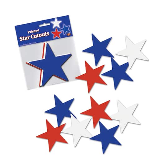 Beistle 5" Red, White & Blue Star Cutout Packs, 4ct.